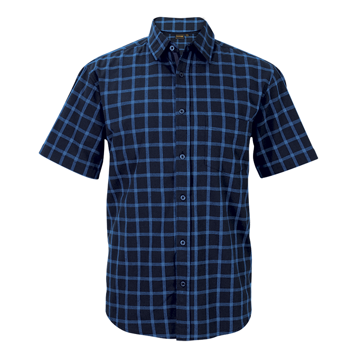 Mens Check Enviro Short Sleeve Lounge Shirt (LO-ENV) - Image 3