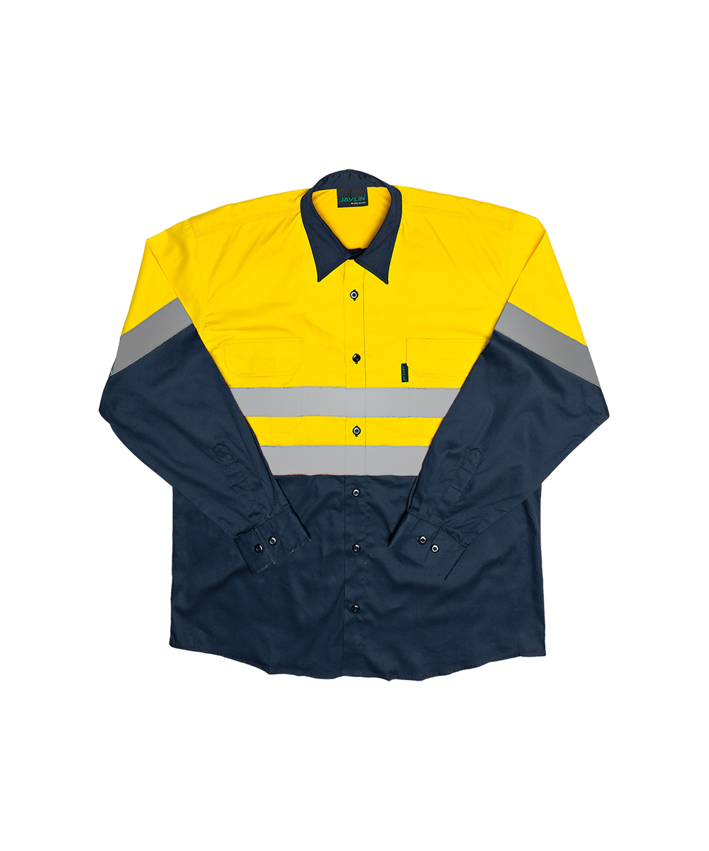 Hi-Vis Two Tone Long Sleeve Work Shirt (4738-CO) - Image 3