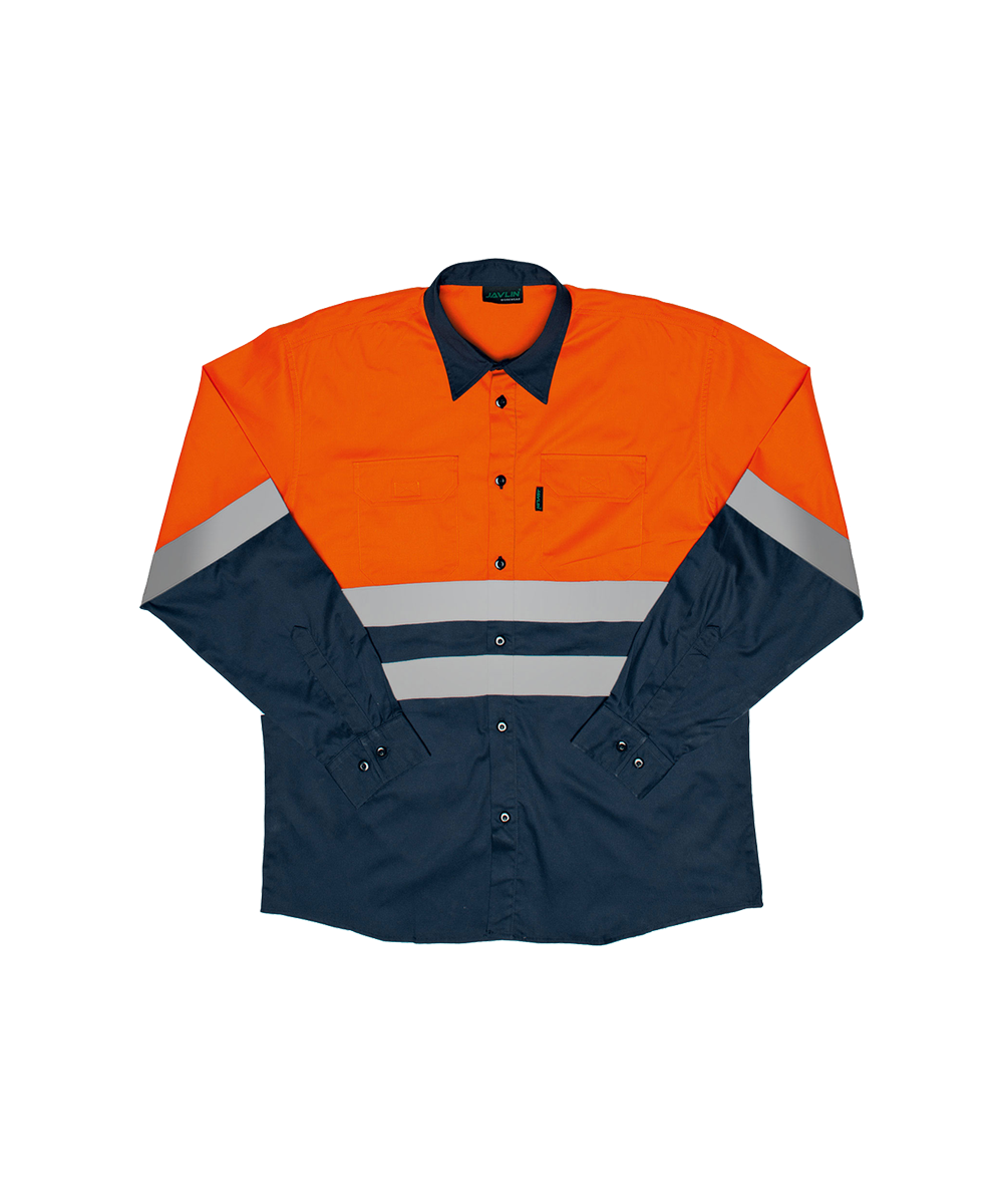Hi-Vis Two Tone Long Sleeve Work Shirt (4738-CO) - Image 4