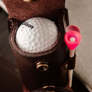 100% Leather Golf Ball Pouch